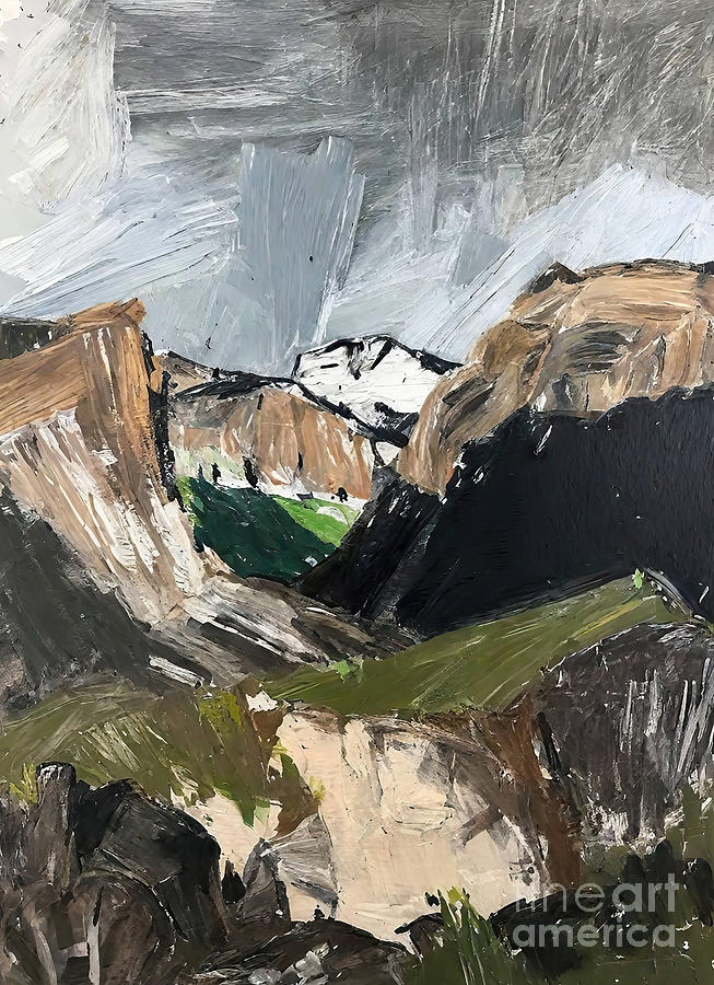 Mountain Painting - The Dolomites II Painting acrylic blue dolomites landscape mount by N Akkash