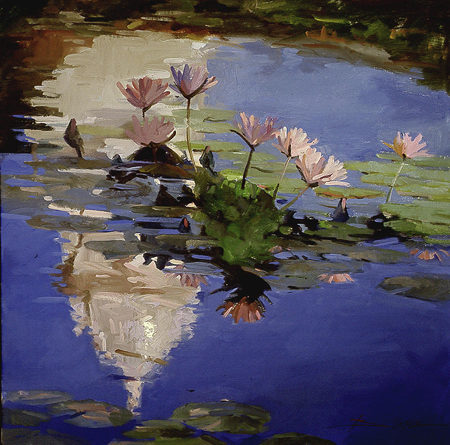 Water Lilies Painting - The Dome - Water Lilies by Elizabeth J Billups
