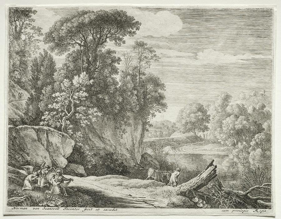 The Donkey Led To The River C. 1652 Painting