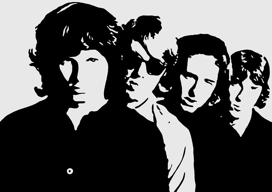 THE DOORS band John Densmore, Robby Krieger, Ray Manzarek, Jim Morrison ...