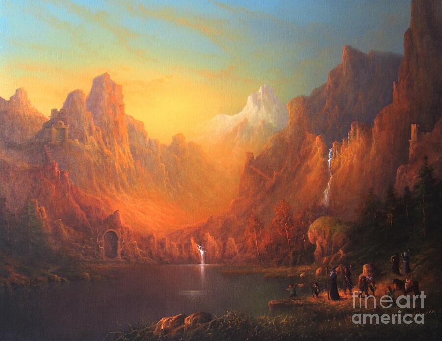 The Hobbit Painting - A Way Through The Mountains. by Joe Gilronan
