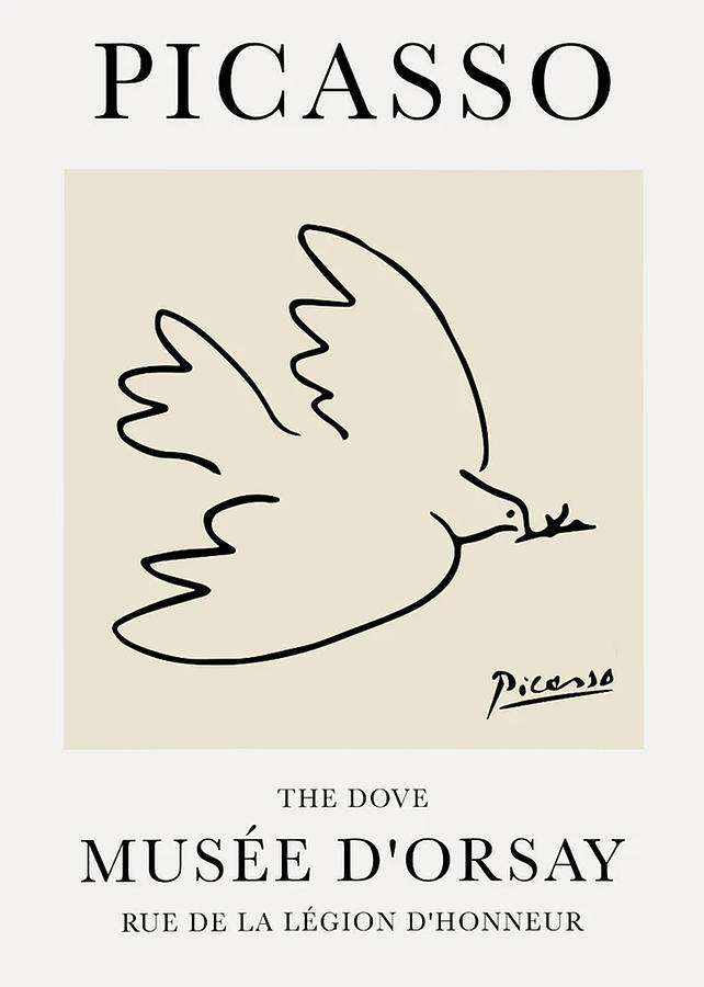 The Dove of Peace Line Drawing by Pablo Picasso Digital Art by Shellysh ...