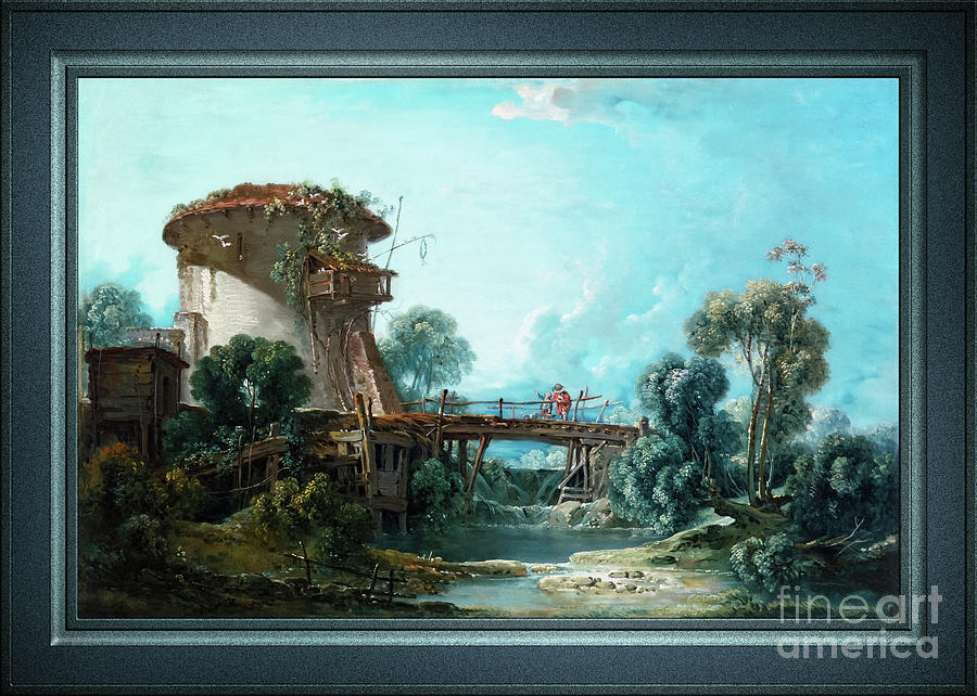 The Dovecote by Francois Boucher Remastered Xzendor7 Fine Art Classical Reproductions Painting by Xzendor7