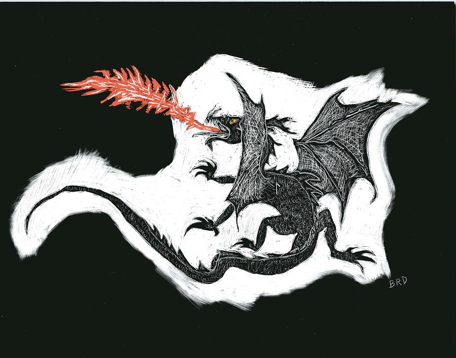 The Dragon Drawing by Branwen Drew