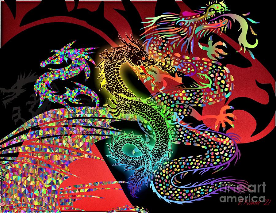 The Dragon Collective Digital Art by Denise F Fulmer