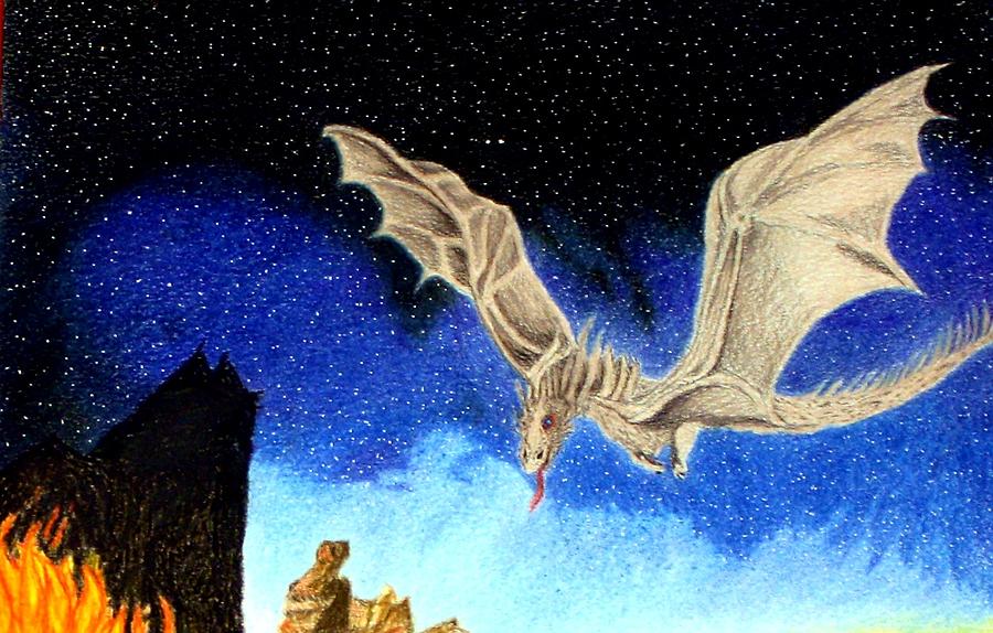 The Dragon Cometh Alternate Crop Painting by Kathy Crockett
