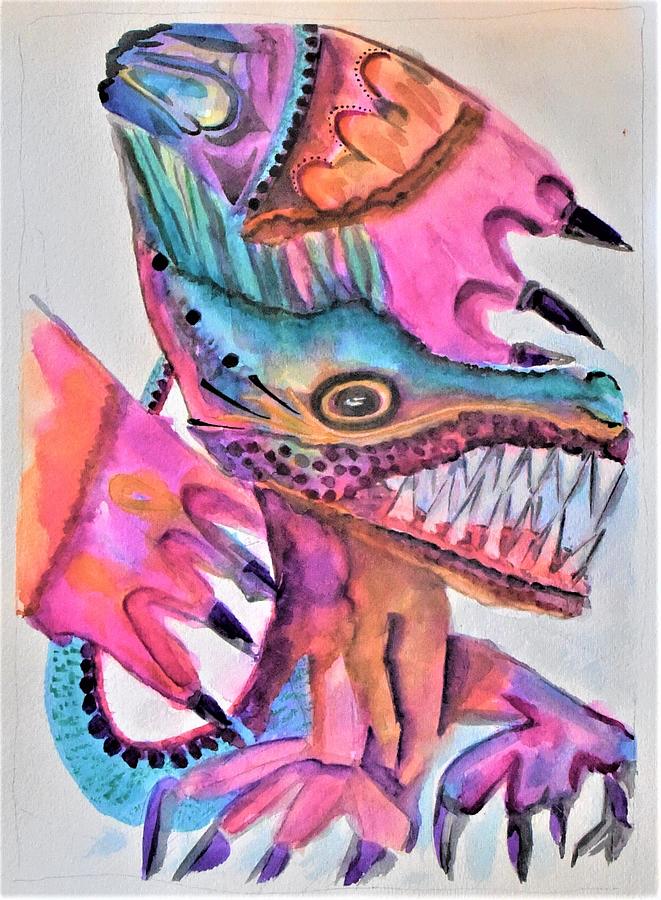 The Dragon of La Cayota Painting by Lisa Dunn