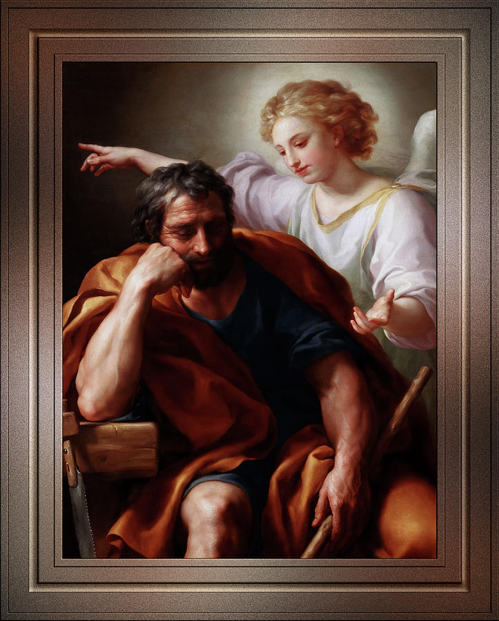 The Dream of St. Joseph by Anton Raphael Mengs Remastered Xzendor7 Fine Art Classical Reproductions Painting by Xzendor7