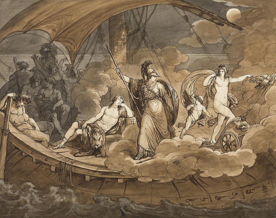 The Dream of Telemachus Drawing by Bartolomeo Pinelli