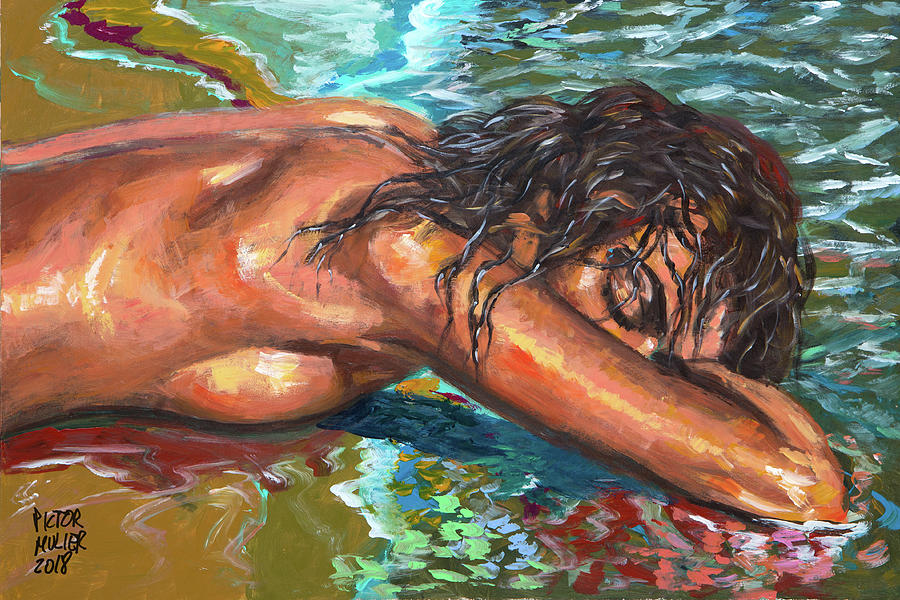 Nude Woman Painting - The dream of the mermaid by Pictor Mulier Nude Woman Painting - The dream of the mermaid by Pictor Mulier