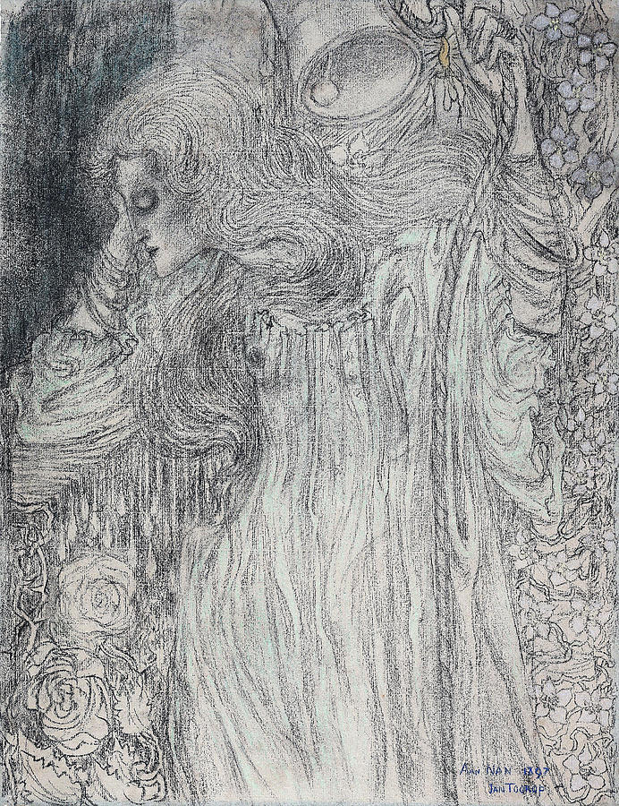 Impressionism Painting - The Dreamer - Digital Remastered Edition by Jan Toorop