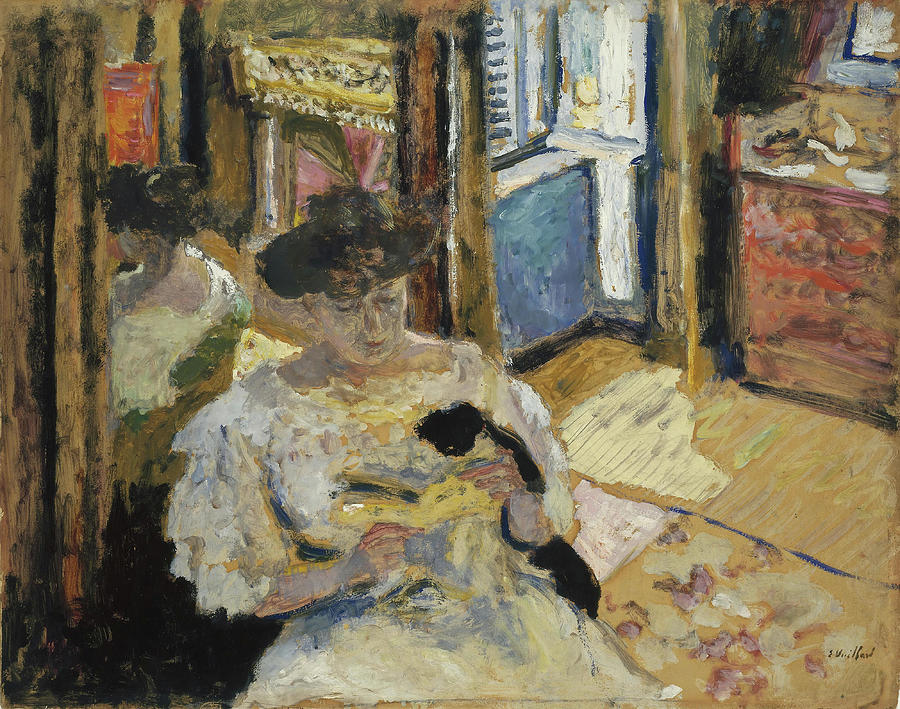 The Dressing-Room, Madame Hessel Reading at Amfreville. Edouard Vuillard, French, 1868-1940. Date... Painting by Edouard Vuillard -1868-1940-