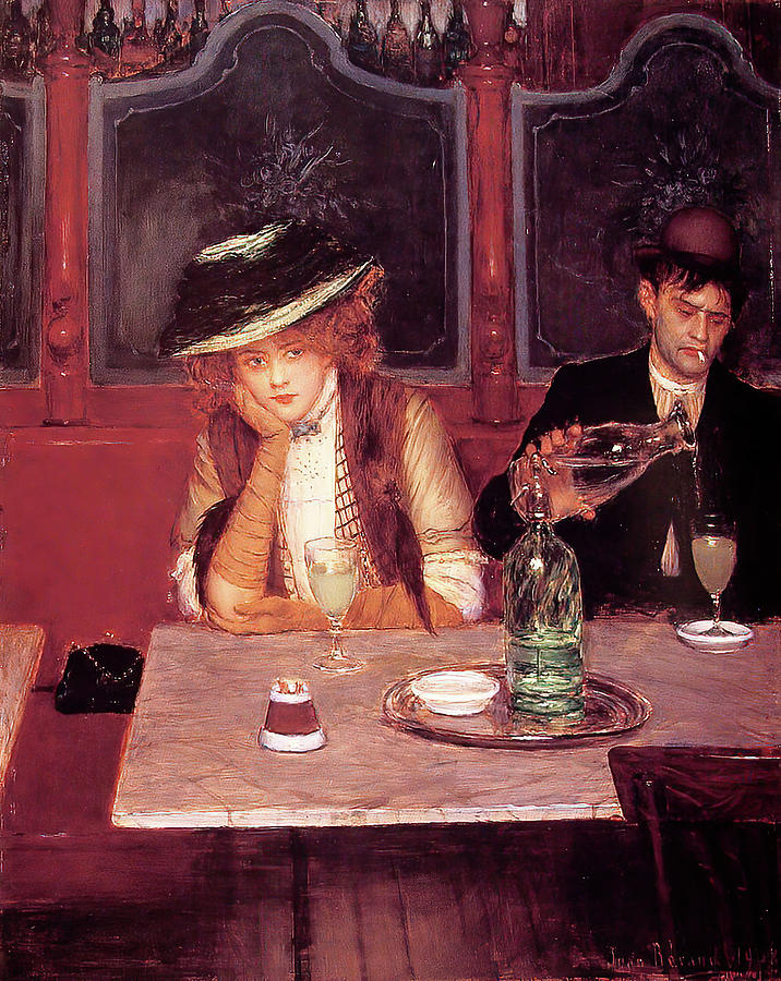The Absinthe Drinkers Painting