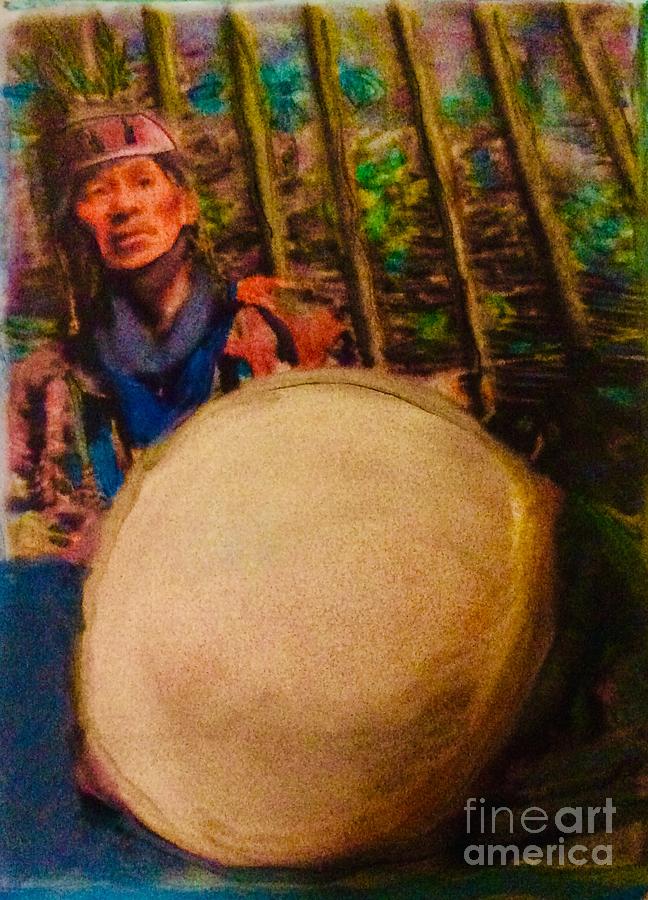 The Drumbeat of Mother Earth Painting by FeatherStone Studio Julie A Miller