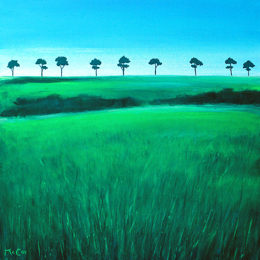 The Drummin Trees, Greystones, Wicklow Ireland Painting by K McCoy