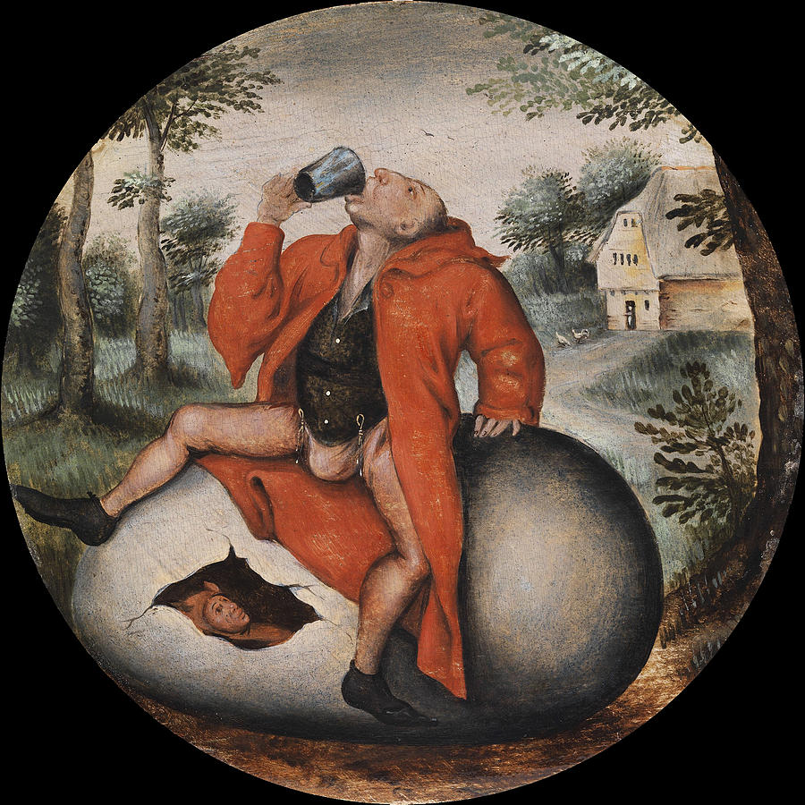 The Drunkard on an egg Painting by Pieter Brueghel the Younger