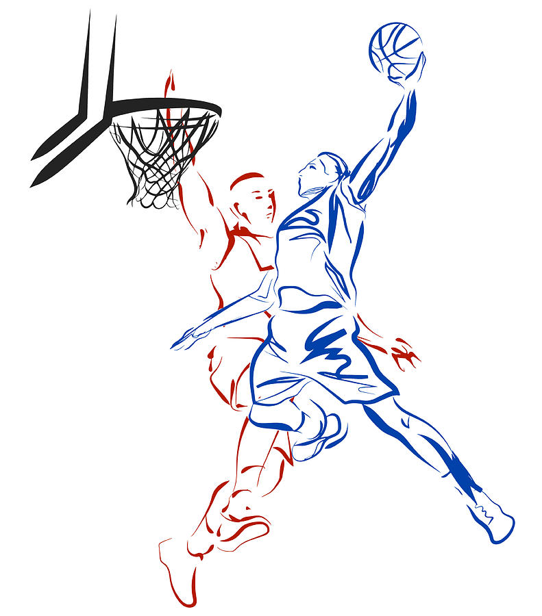 The Dunk Basketball Art Mixed Media by Joe Hamilton | Pixels