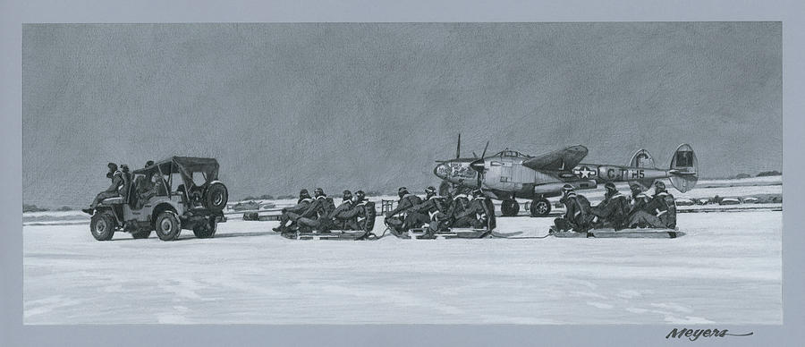 P-38 Drawing - The Dynamite Gang by Wade Meyers