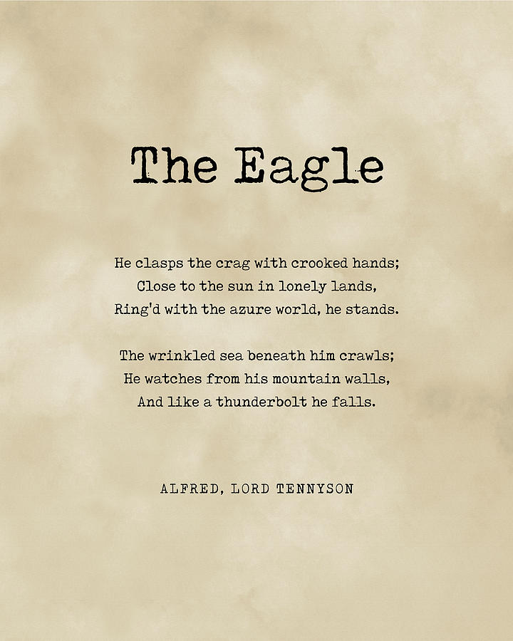 The Eagle - Alfred, Lord Tennyson Poem - Literature - Typewriter Print 3 - Vintage Digital Art
