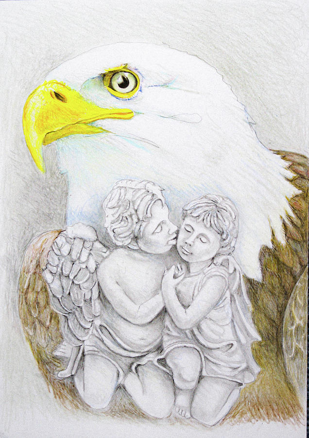 The Eagle Guardian Drawing by Tim Ernst