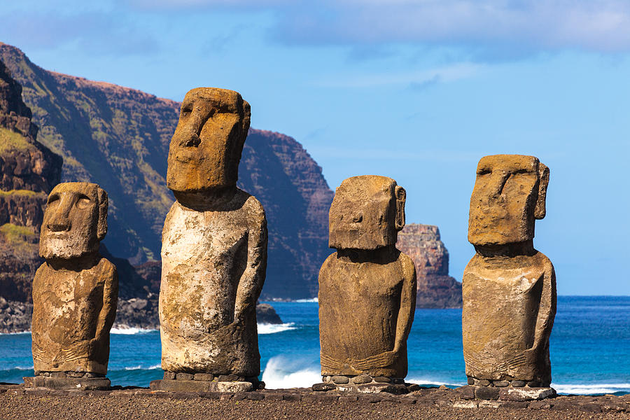 The Easter Island Moi at Ahu Tongariki Photograph by by Chakarin Wattanamongkol