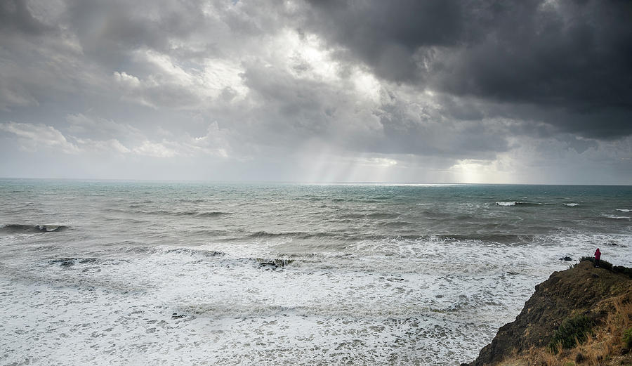 The edge of a cliff and the stormy sea Photograph by Michalakis Ppalis
