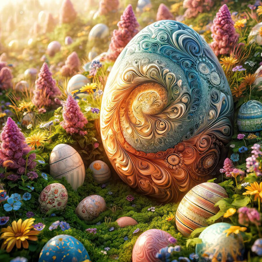 The Eggs Elegy in a Field of Florals Digital Art by Bill And Linda Tiepelman The Eggs Elegy in a Field of Florals Digital Art by Bill And Linda Tiepelman