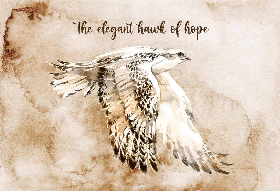 The elegant hawk of hope Painting by Johanna Hurmerinta