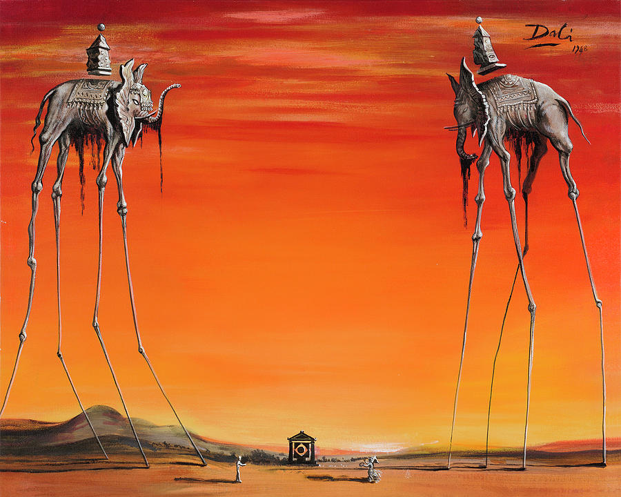 The Elephants - 1948 Painting by Salvador Dali - Fine Art America