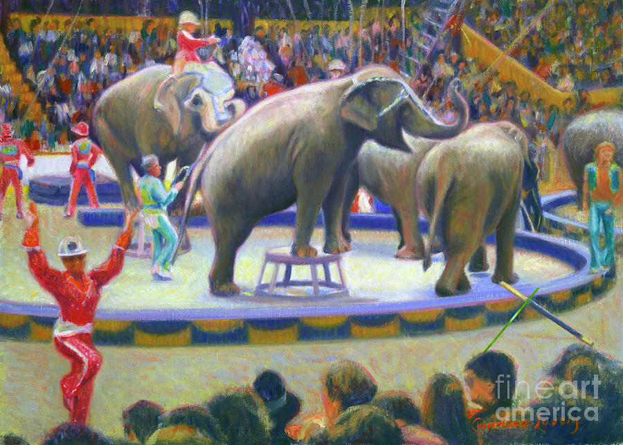 The Elephants King of the Circus Painting by Candace Lovely