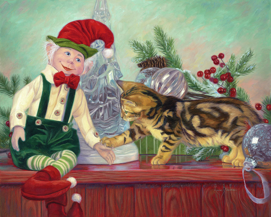 Cat Painting - The Elf by Lucie Bilodeau