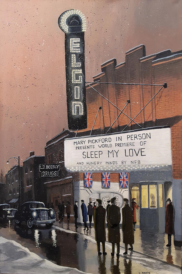Winter Painting - The Elgin Theatre by Dave Rheaume