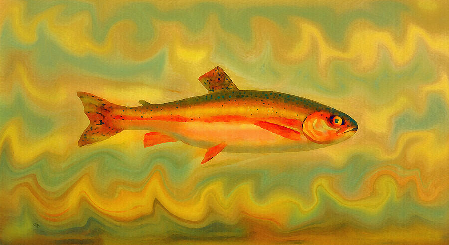 The Elusive Sunfire Fish Mixed Media by Shelli Fitzpatrick
