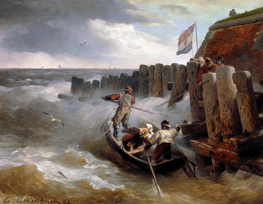 Sea Painting - The Emergency by Andreas Achenbach