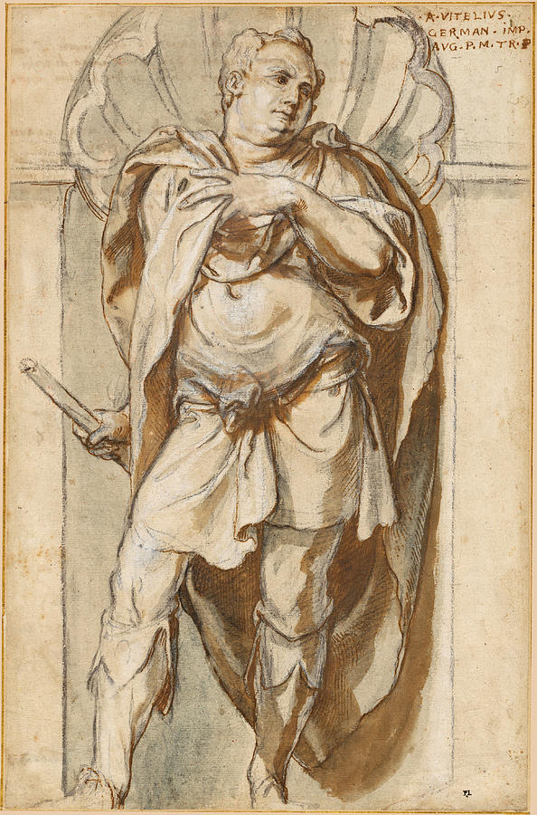 The Emperor Aulus Vitellius Drawing by Paolo Farinati