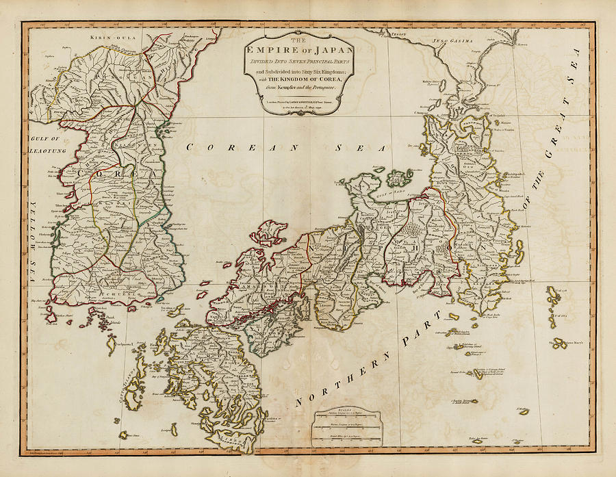 The Empire of Japan Divided into Seven Principal Parts and Subdivided ...