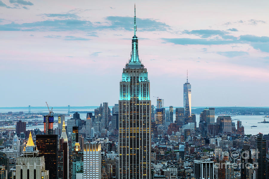 The Empire State building at dusk Photograph by Matteo Colombo