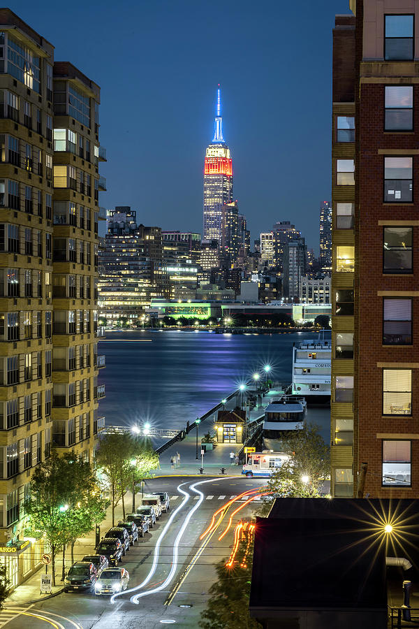 The Empire State Building in Red White and Blue Photograph by Zawhaus Photography