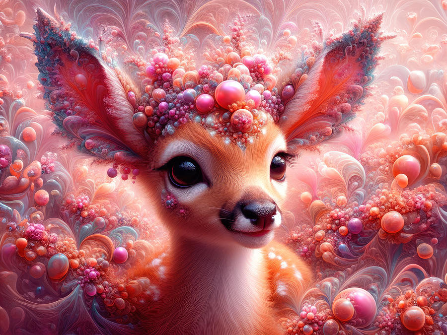 The Enchanted Fawn of Fractal Forest Photograph by Bill and Linda Tiepelman
