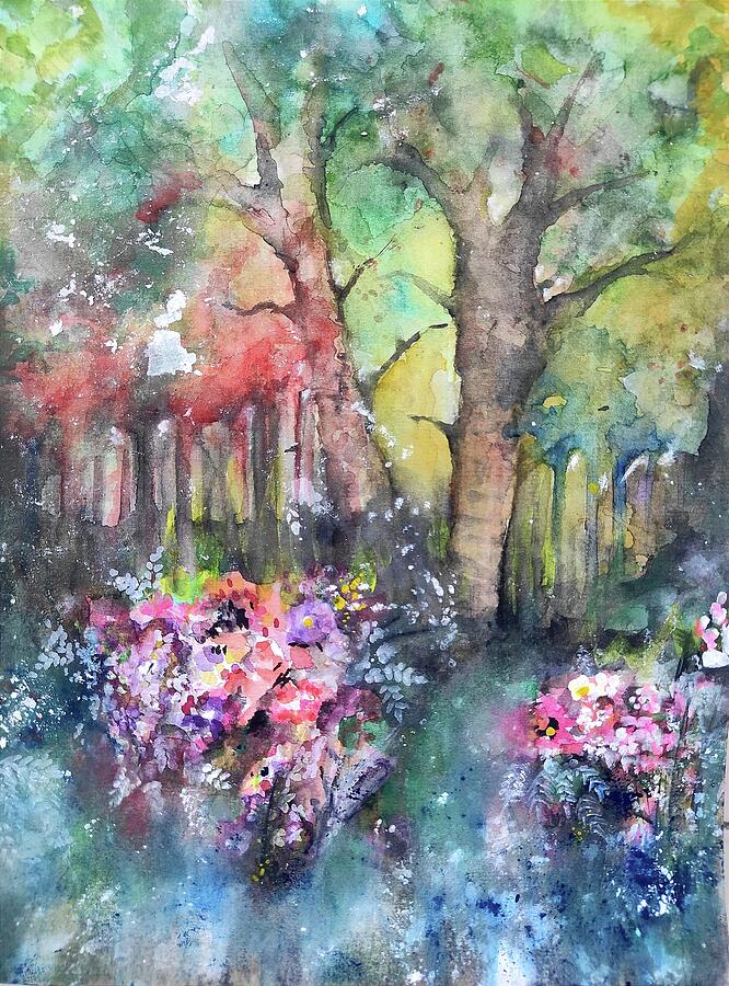 Tree Painting - The Enchanted Forest  by Bijaya Sharma