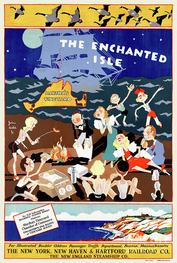 The Enchanted Isle USA Vintage Travel Poster 1934 by Vintage Treasure