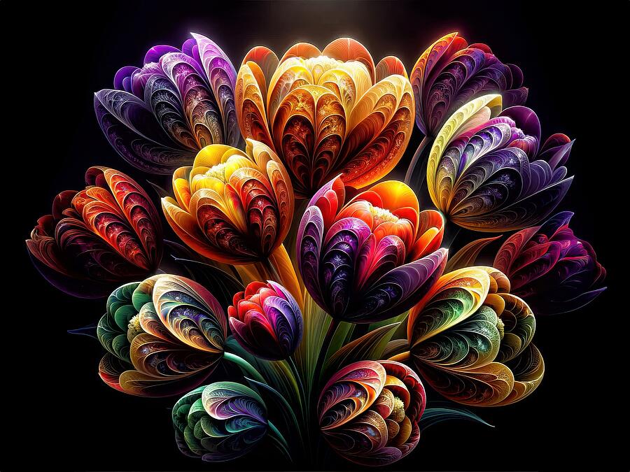 The Enchanted Petals of Twilight Digital Art by Bill And Linda Tiepelman
