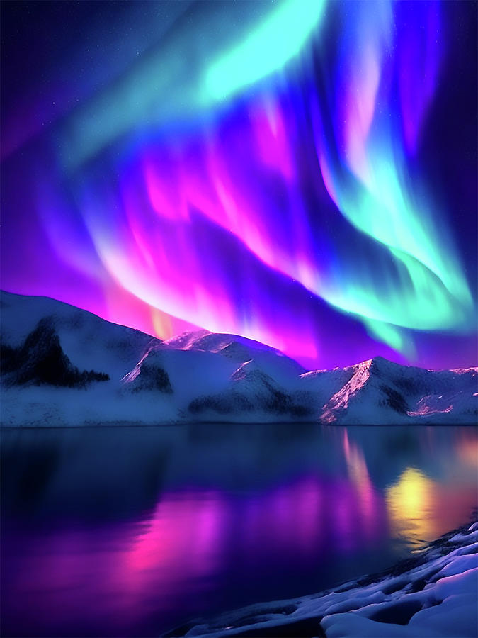 tHE eNCHANTING wORLD oF aURORA bOREALIS #3 Digital Art by Amacherry Dan 