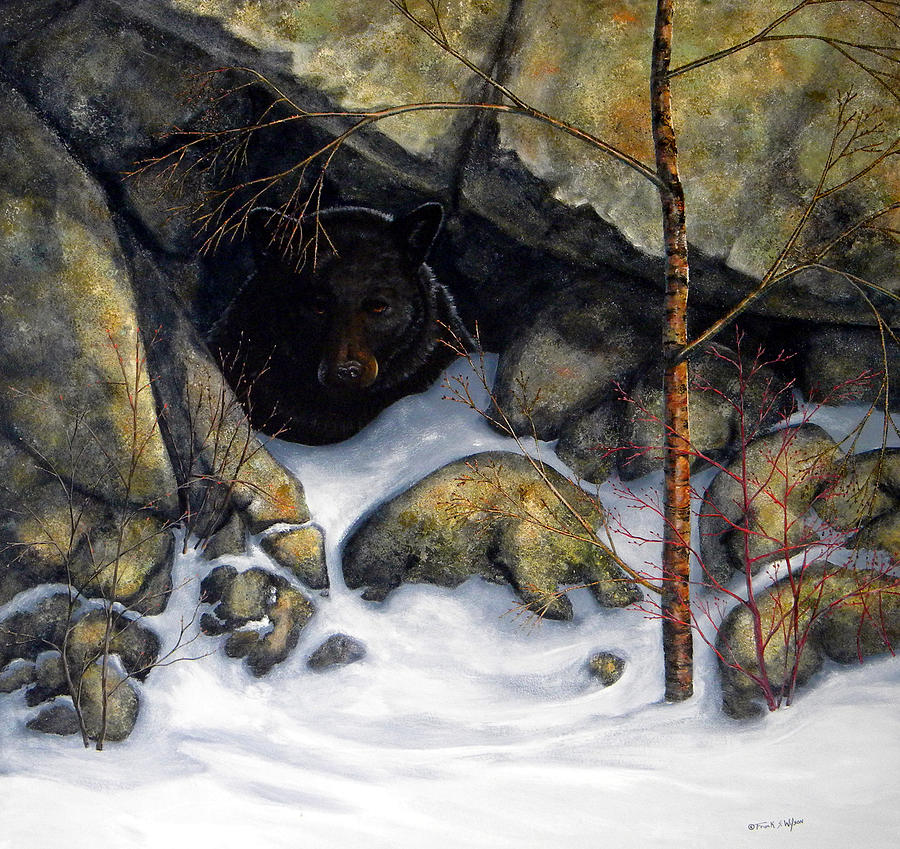 The Encounter Black Bear Painting by Frank Wilson