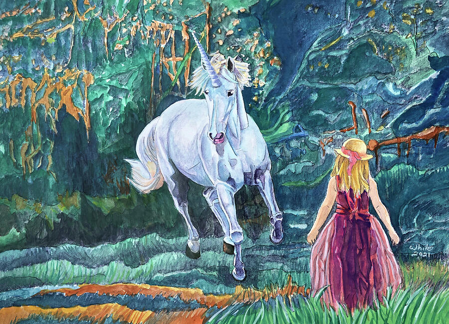 The Encounter in the Woods Mixed Media by Dominic White