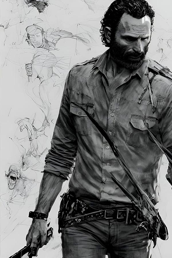 Andrew Lincoln Digital Art - The End - Andrew Lincoln by Fred Larucci