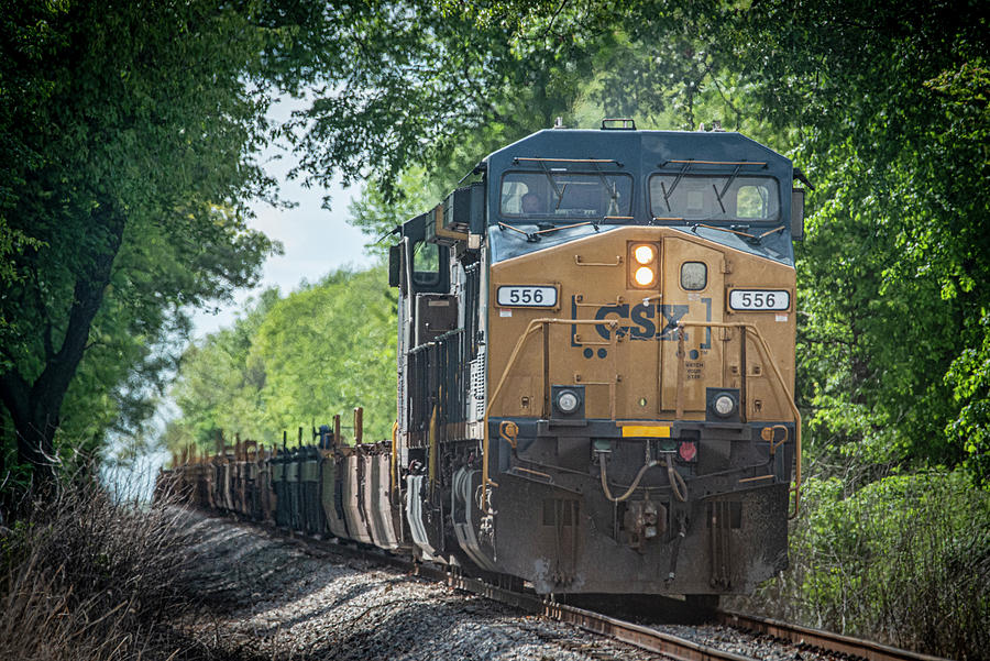 The engineer on CSX J732-11 keeps a watchful eye Photograph by Jim Pearson