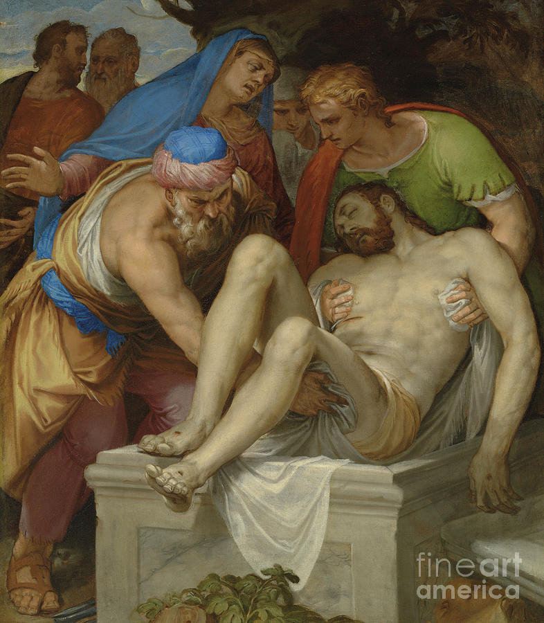 The Entombment by Farinati Painting by Giambattista Farinati