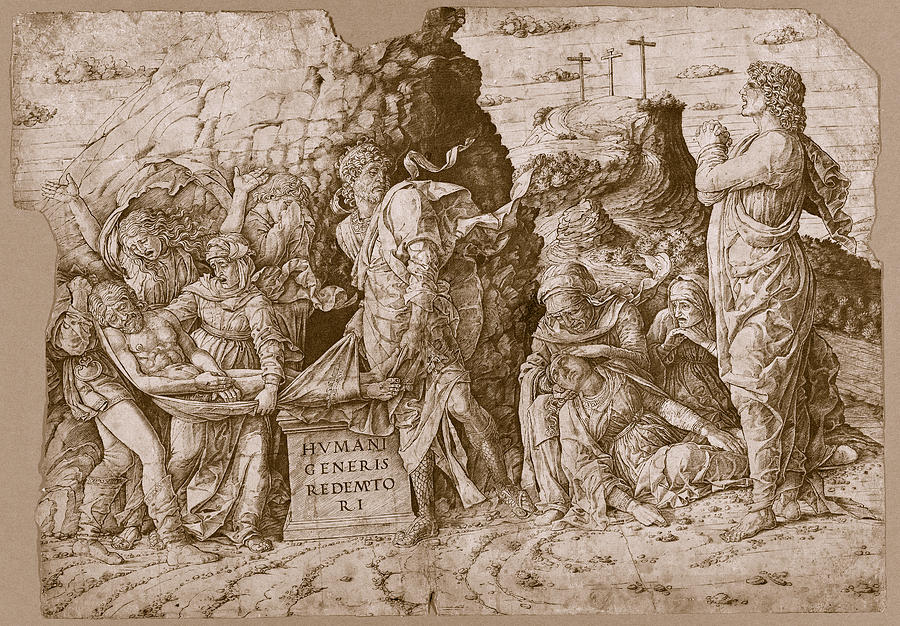 The Entombment of Christ Drawing by Andrea Mantegna