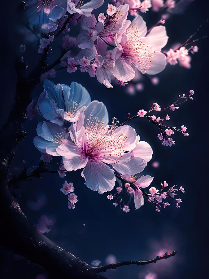 The Ephemeral Beauty of Cherry Blossoms Digital Art by Ashira Creations ...